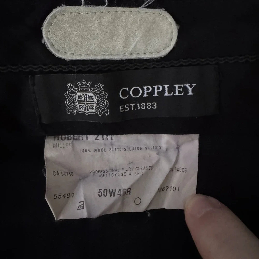 Coppley Mens Dress Pants Vintage 100% Wool Pleated Lined Old Money Navy Size 50